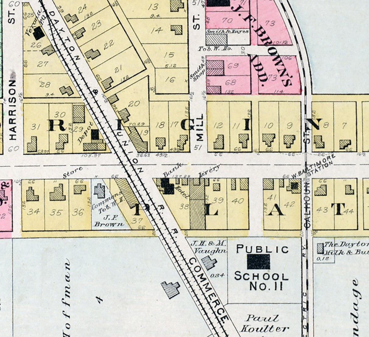 1912 Map of Verona Preble County Ohio