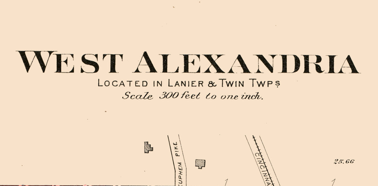 1912 Map of West Alexandria Preble County Ohio