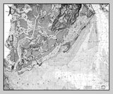 1844 Nautical Chart of New York Bay and Harbor