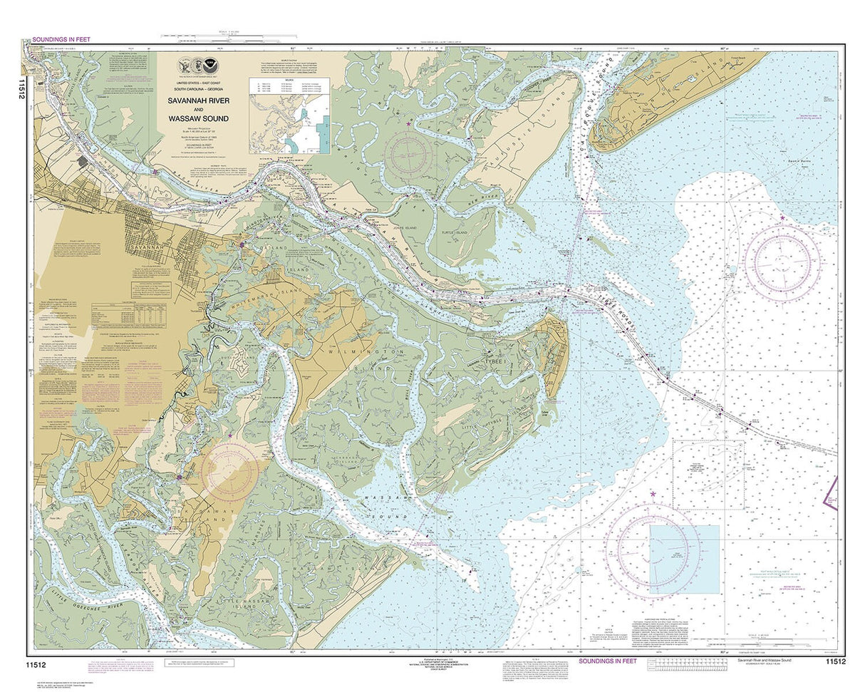 2020 Nautical Chart of Savannah River and Wassaw Sound