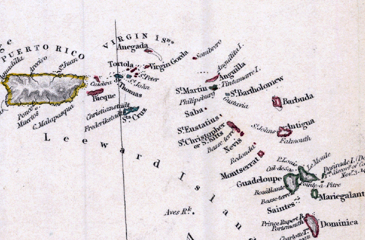 1835 Map of The Antilles or West-India Islands