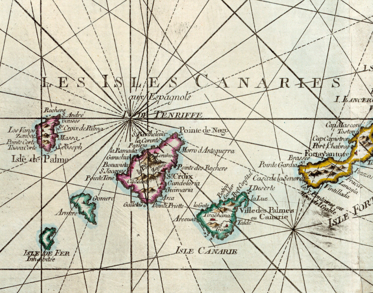 1753 Map of the Canary Islands and West Africa