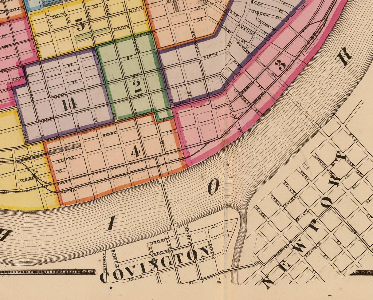 1869 Map of Cincinnati Ohio