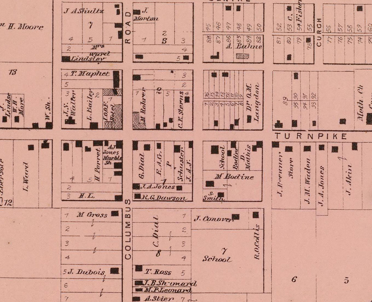 1869 Map of Madisonville Hamilton County Ohio