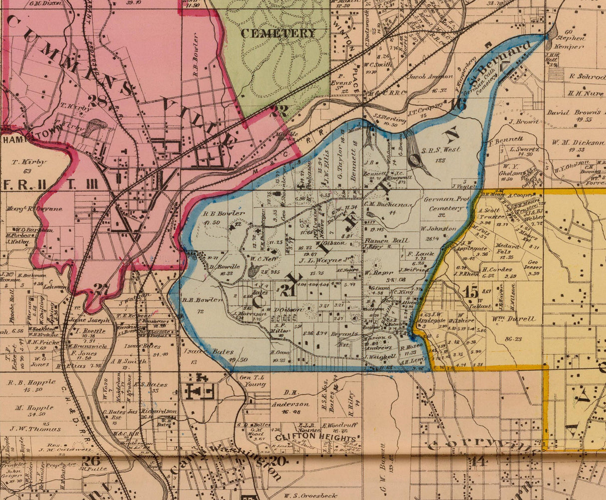 1869 Map of Mill Creek Hamilton County Ohio