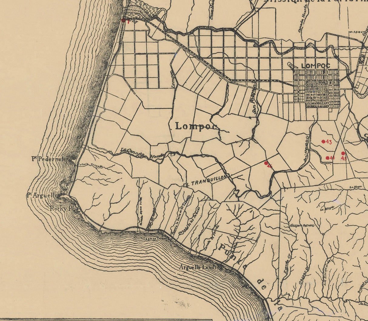 1906 Map of Santa Barbara County California