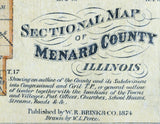 1874 Map of Menard County Illinois