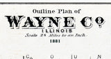 1881 Map of Wayne County Illinois