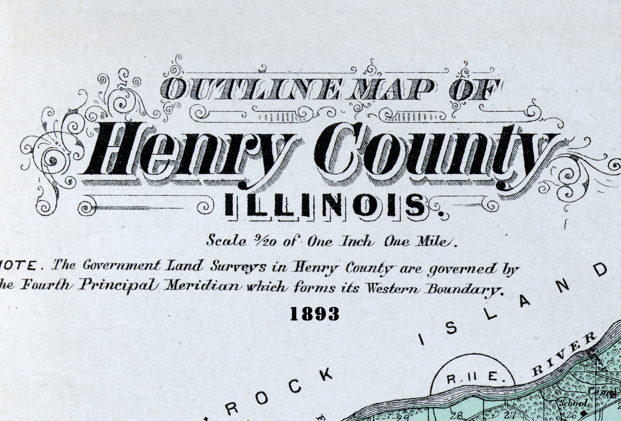 1893 Map of Henry County Illinois