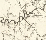 1834 Map of the Cumberland River Tennessee