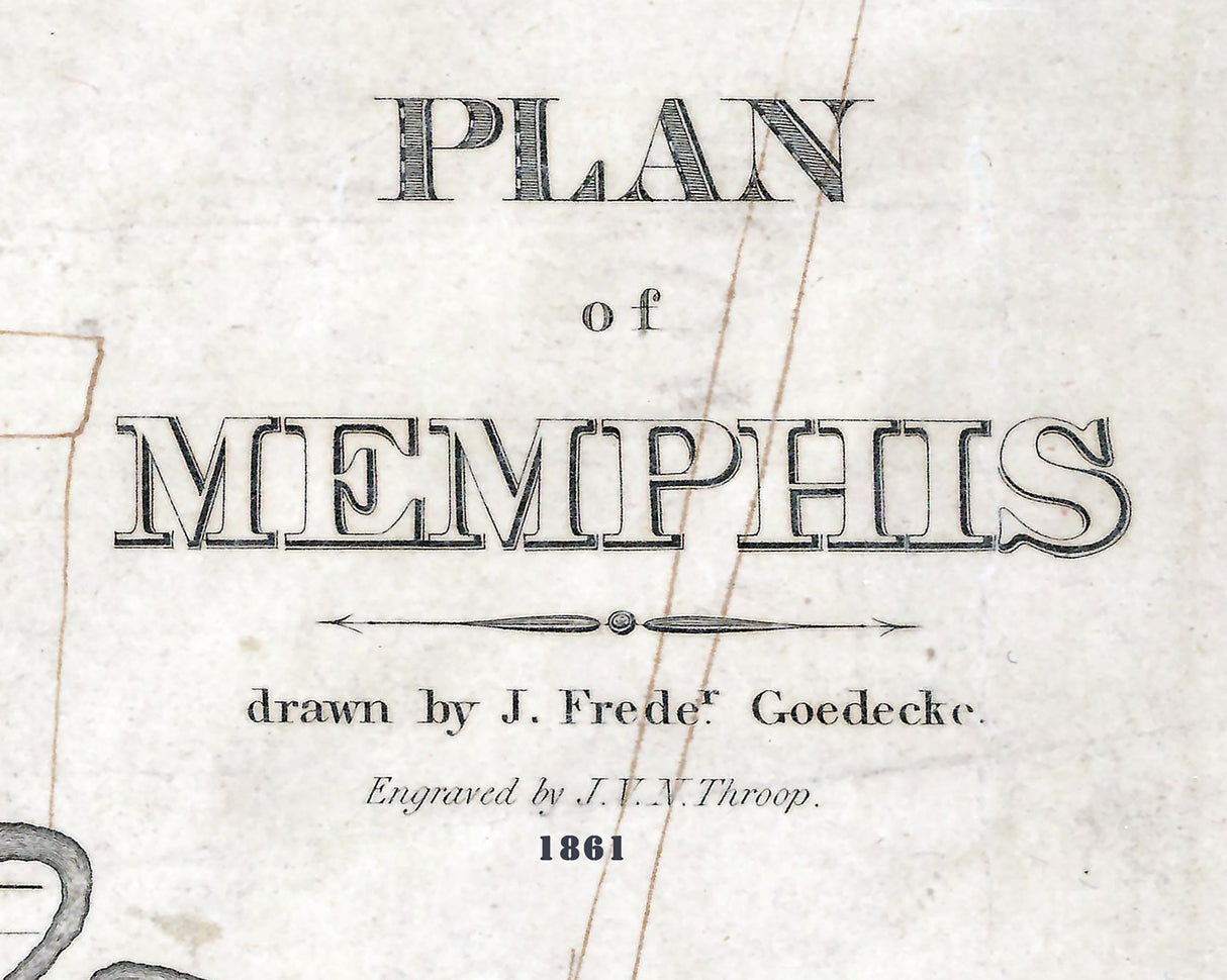 1861 Map of Memphis Tennessee