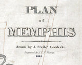1861 Map of Memphis Tennessee