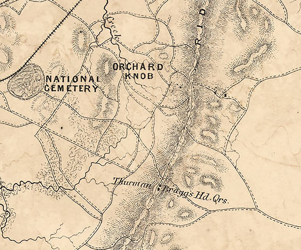 1867 Map of Chattanooga Tennessee