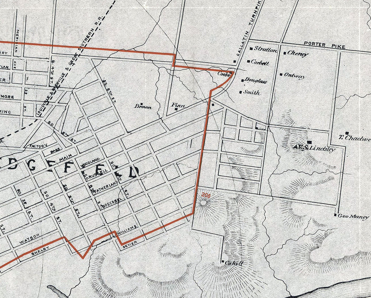 1879 Map of Nashville Tennessee and Vicinity