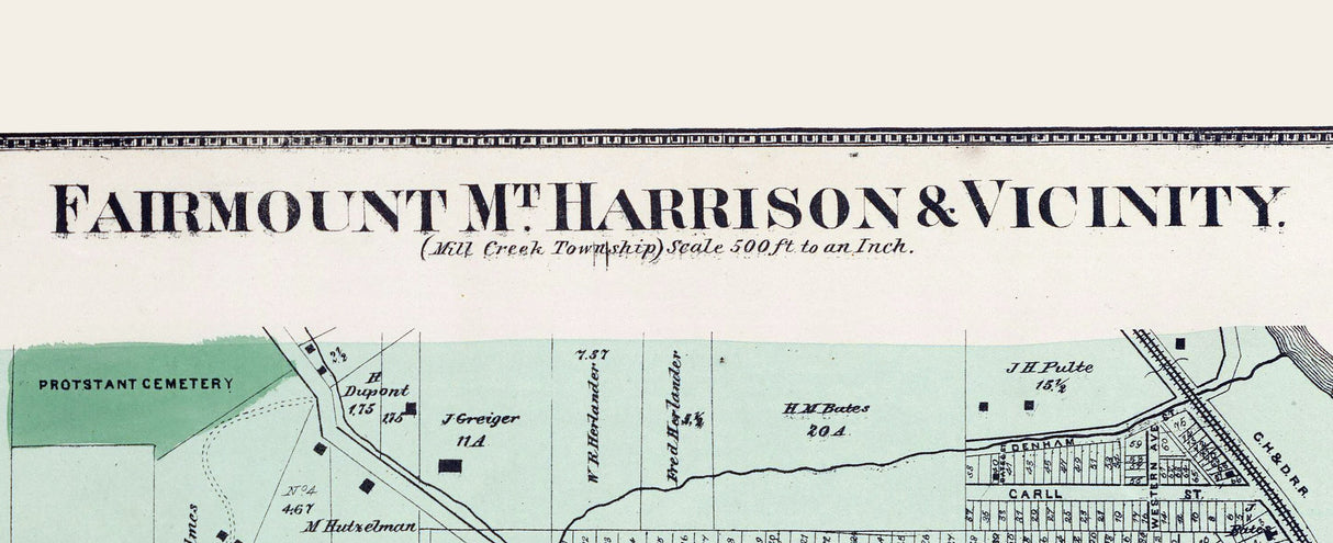 1869 Map of Fairmount Mt Harrison Hamilton County Ohio