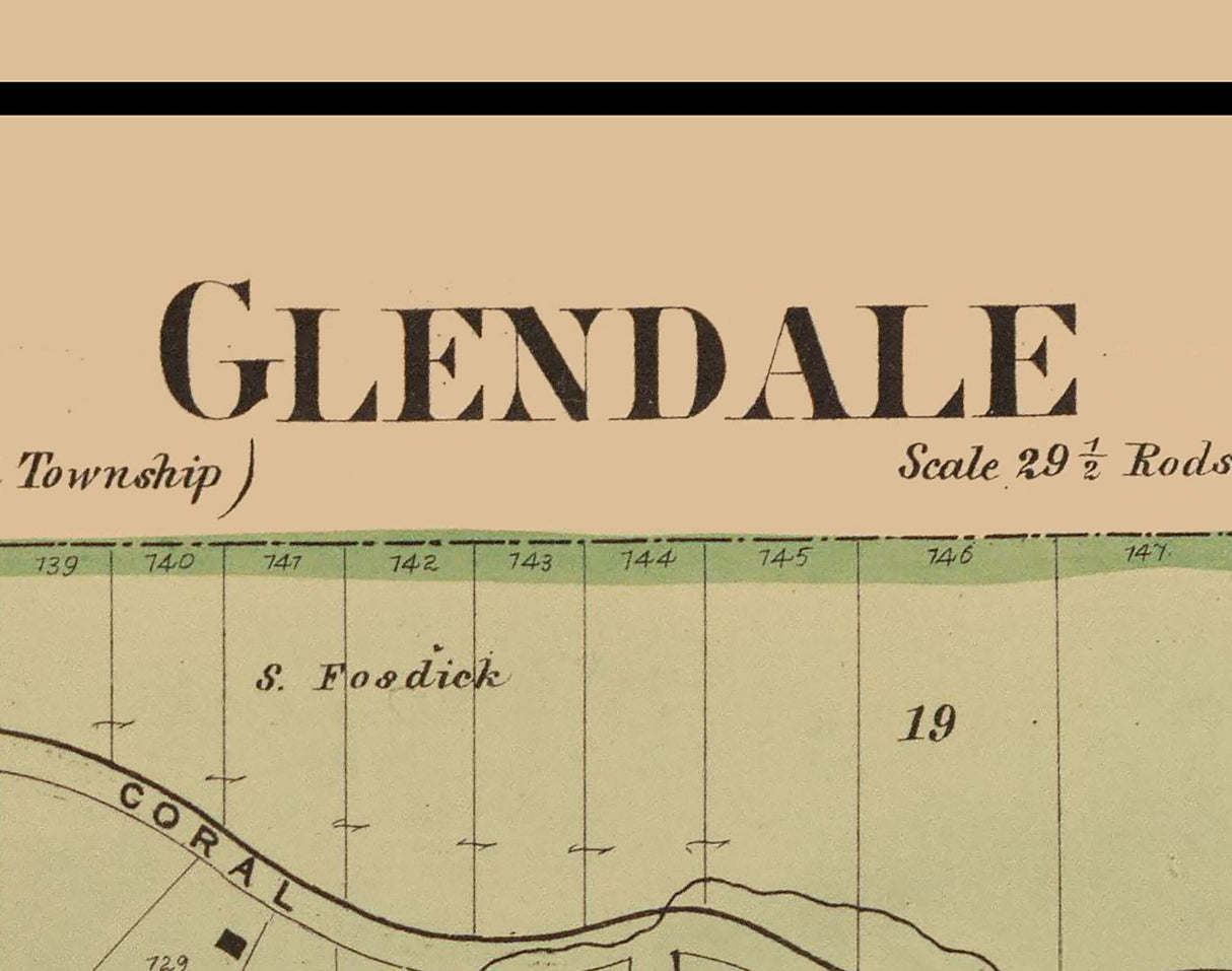 1869 Map of Glendale Hamilton County Ohio