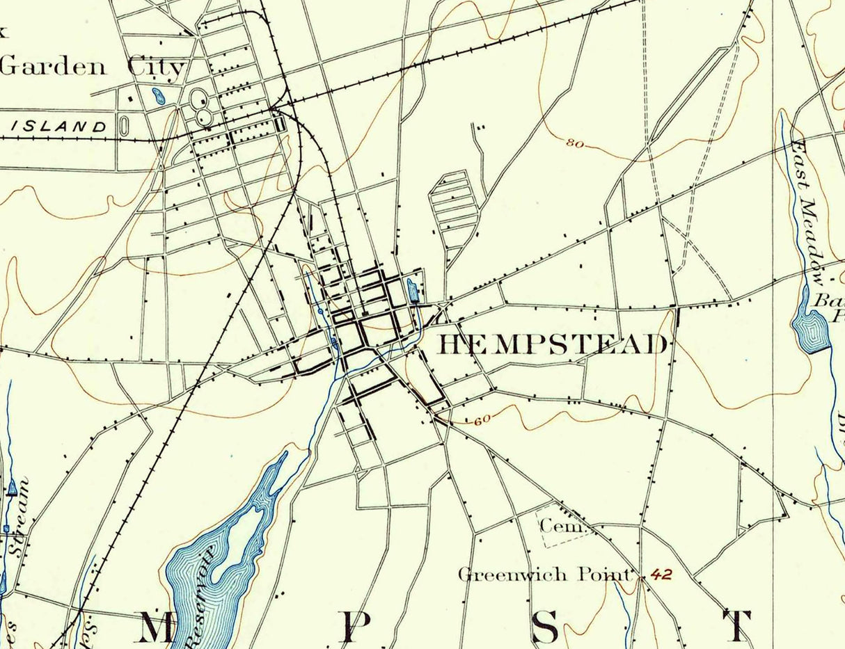 1897 Topo Map of Hempstead New York Long Beach