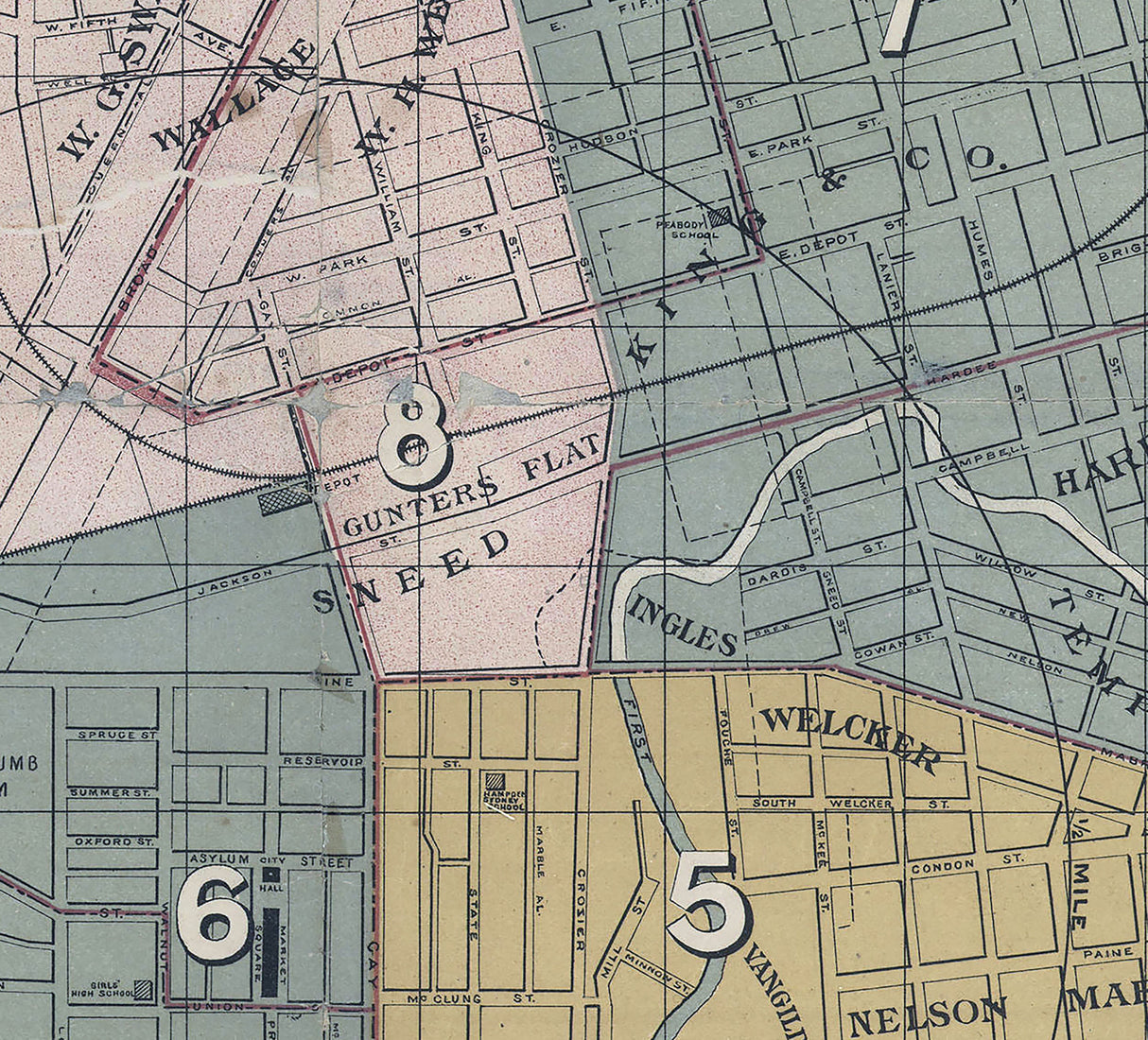 1887 Map of Knoxville Tennessee