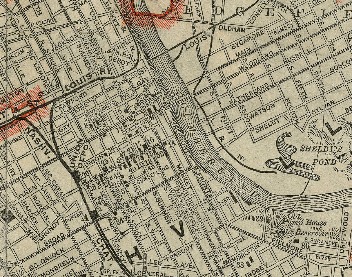 1897 Map of Nashville Tennessee