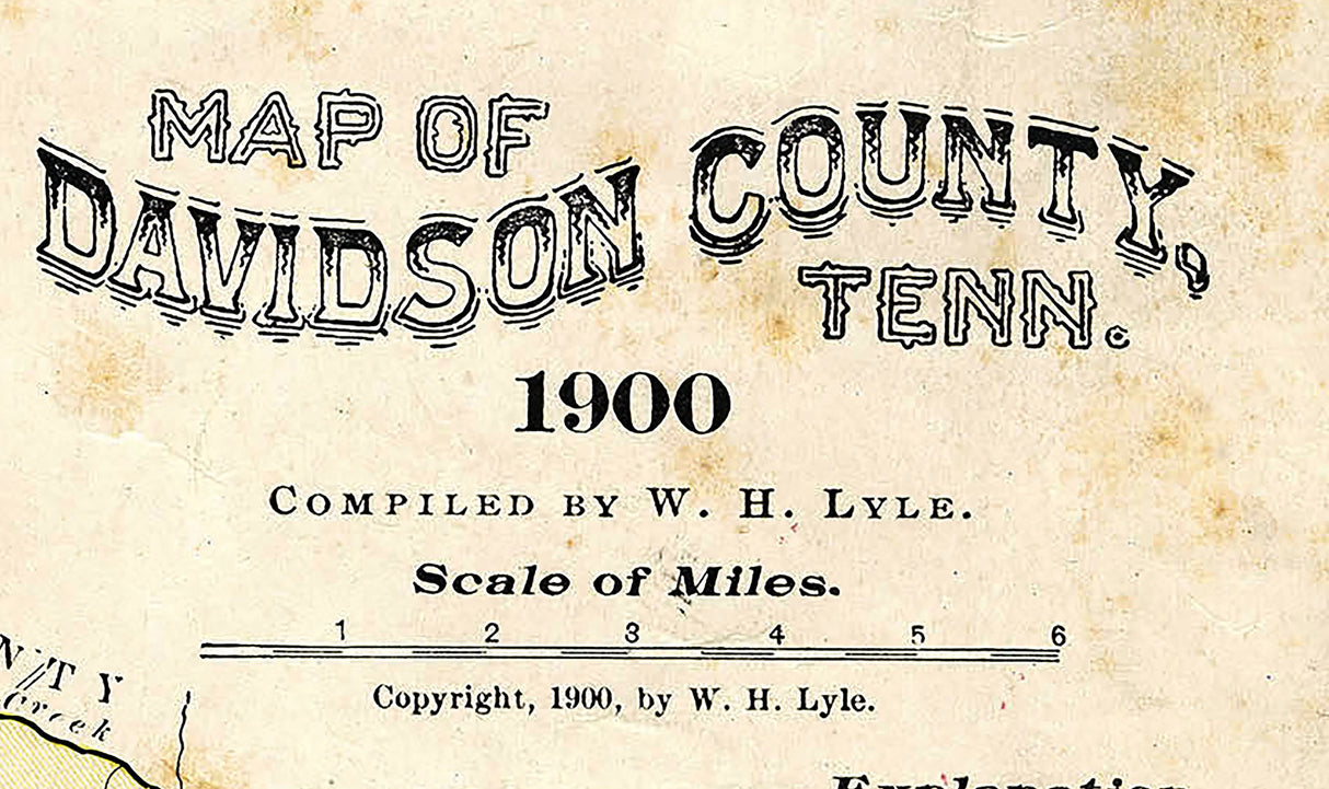 1900 Map of Davidson County Tennessee