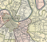 1900 Map of Davidson County Tennessee