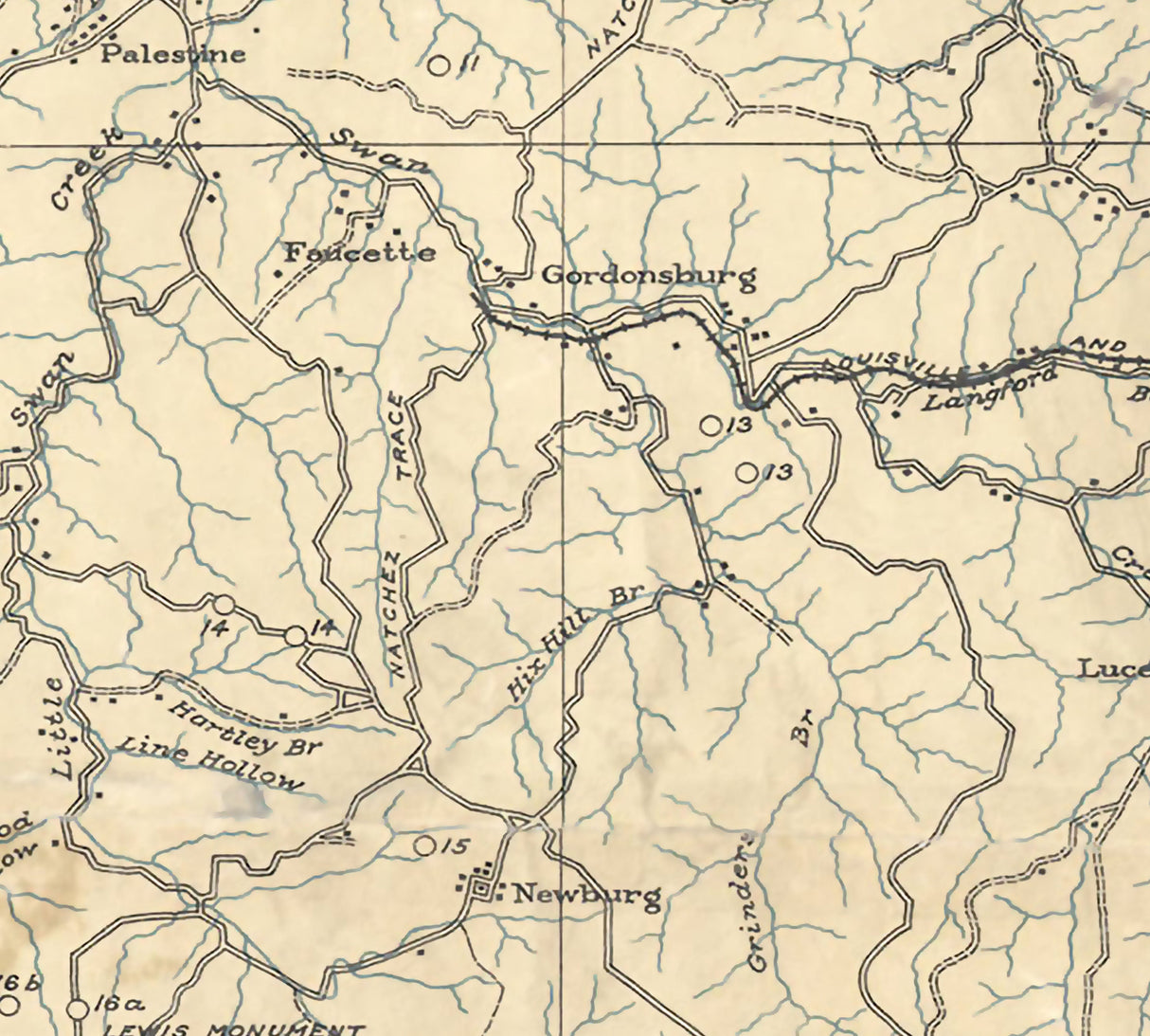 1915 Map of Lewis County Tennessee