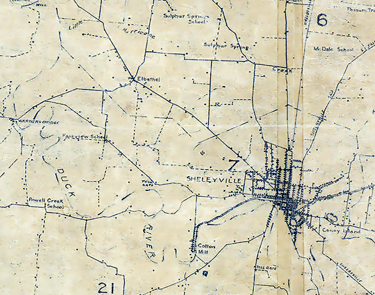 1920 Map of Bedford County Tennessee