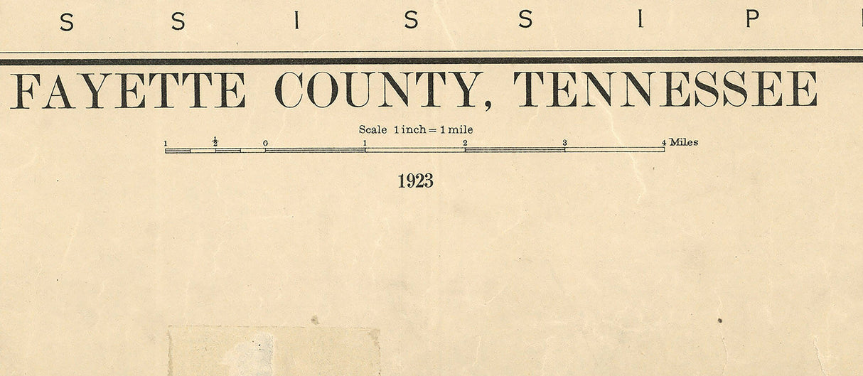 1923 Map of Fayette County Tennessee