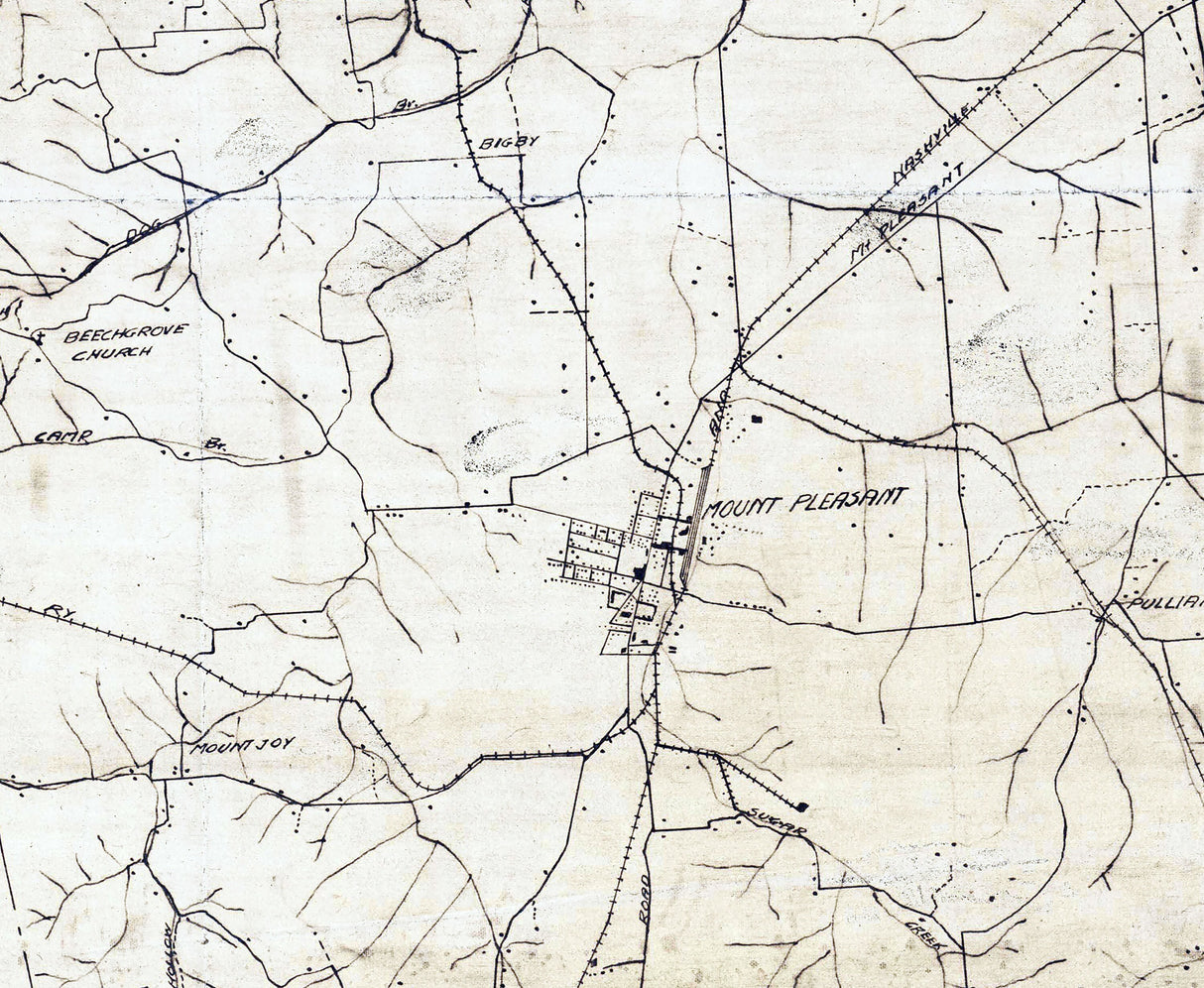 1924 Map of Maury County Tennessee