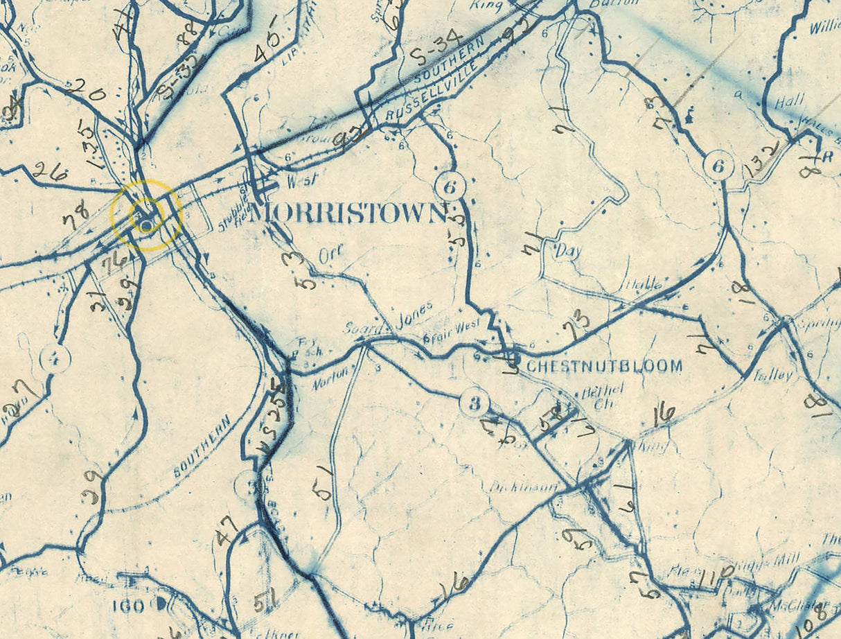 1928 Map of Hamblen County Tennessee