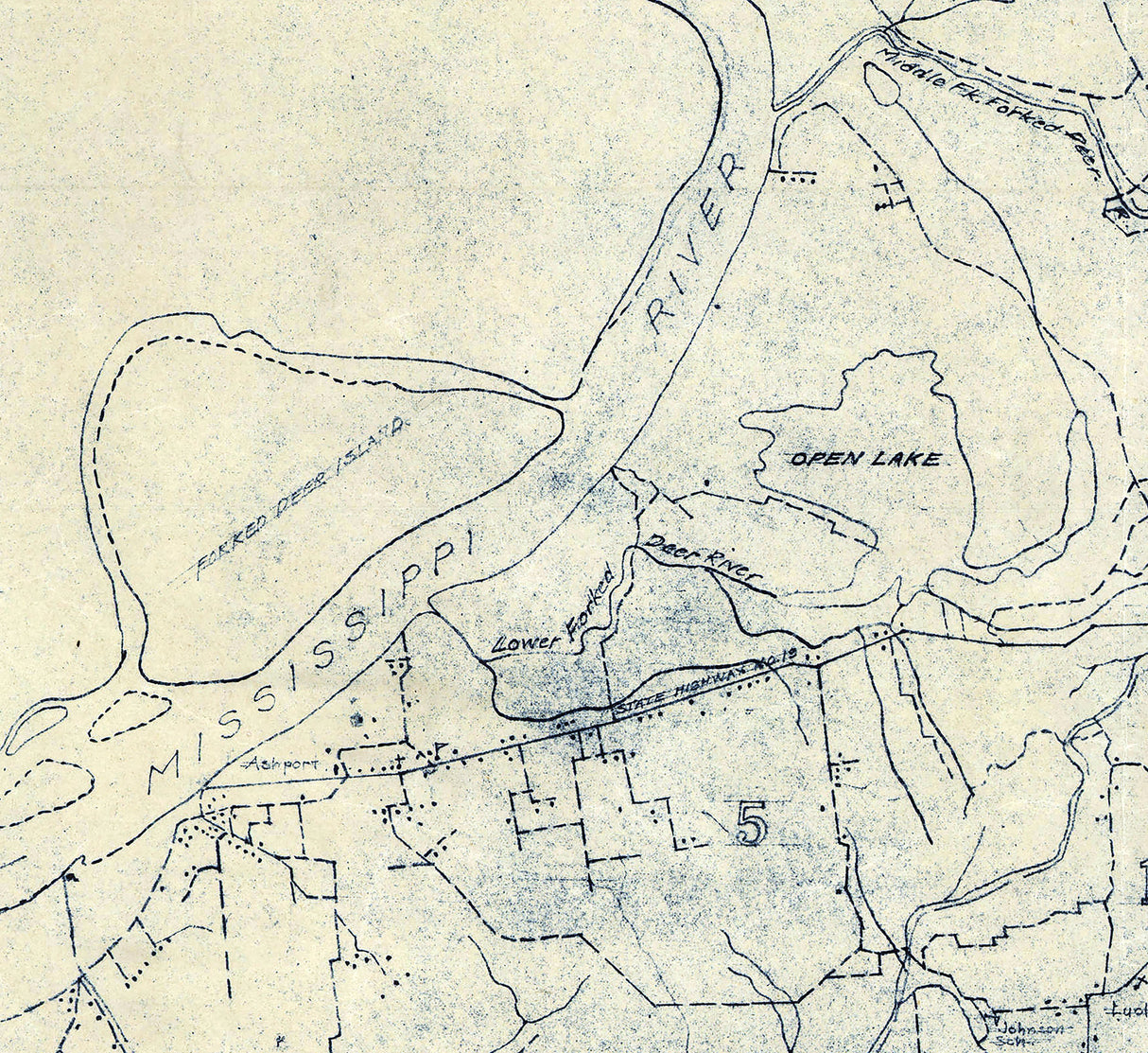 1930 Map of Lauderdale County Tennessee