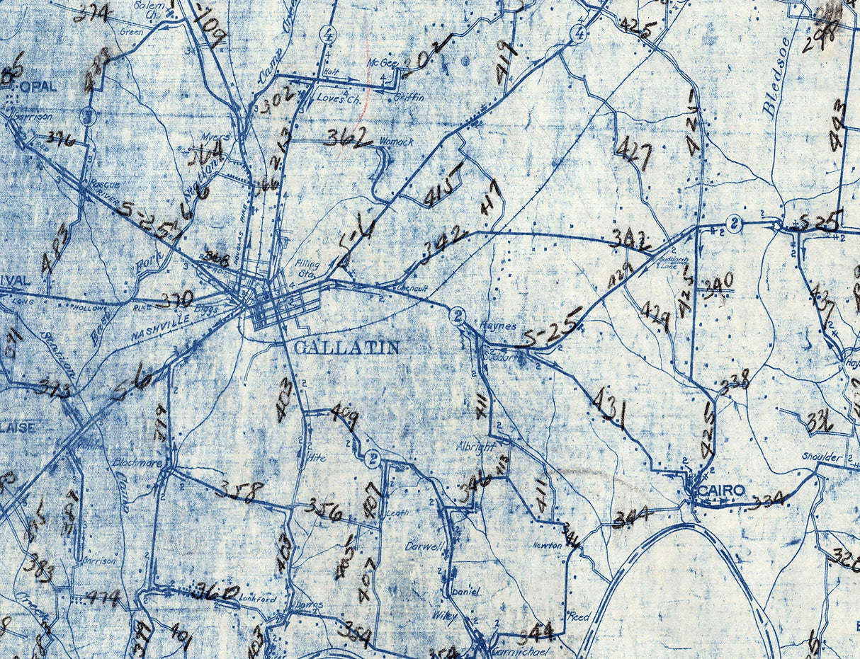 1930 Map of Sumner County Tennessee