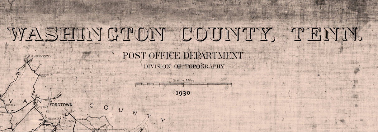 1930 Map of Washington County Tennessee