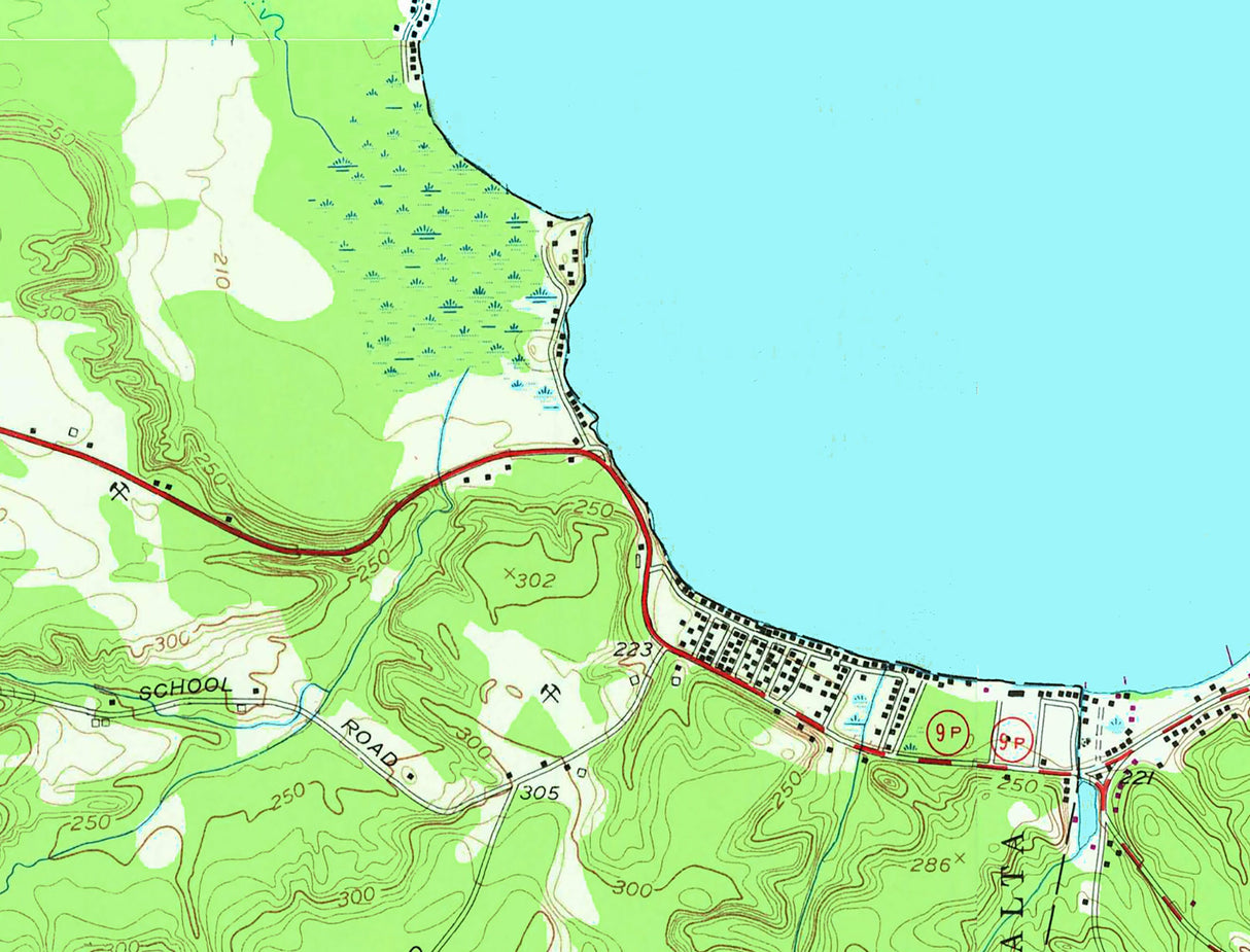 1970 Map of Saratoga Lake New York