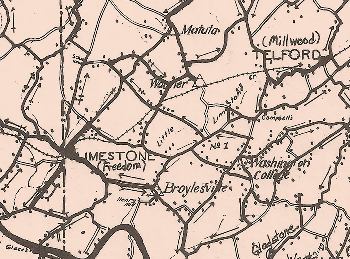 1900 Map of Washington County Tennessee