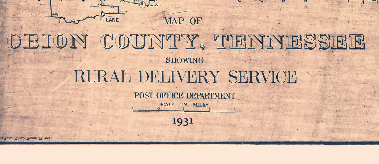 1931 Map of Obion County Tennessee