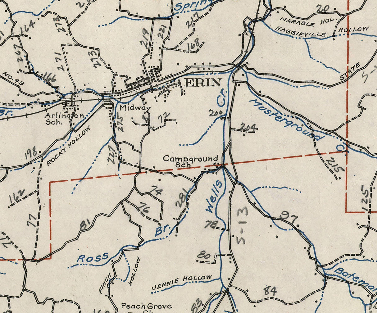 1935 Map of Houston County Tennessee