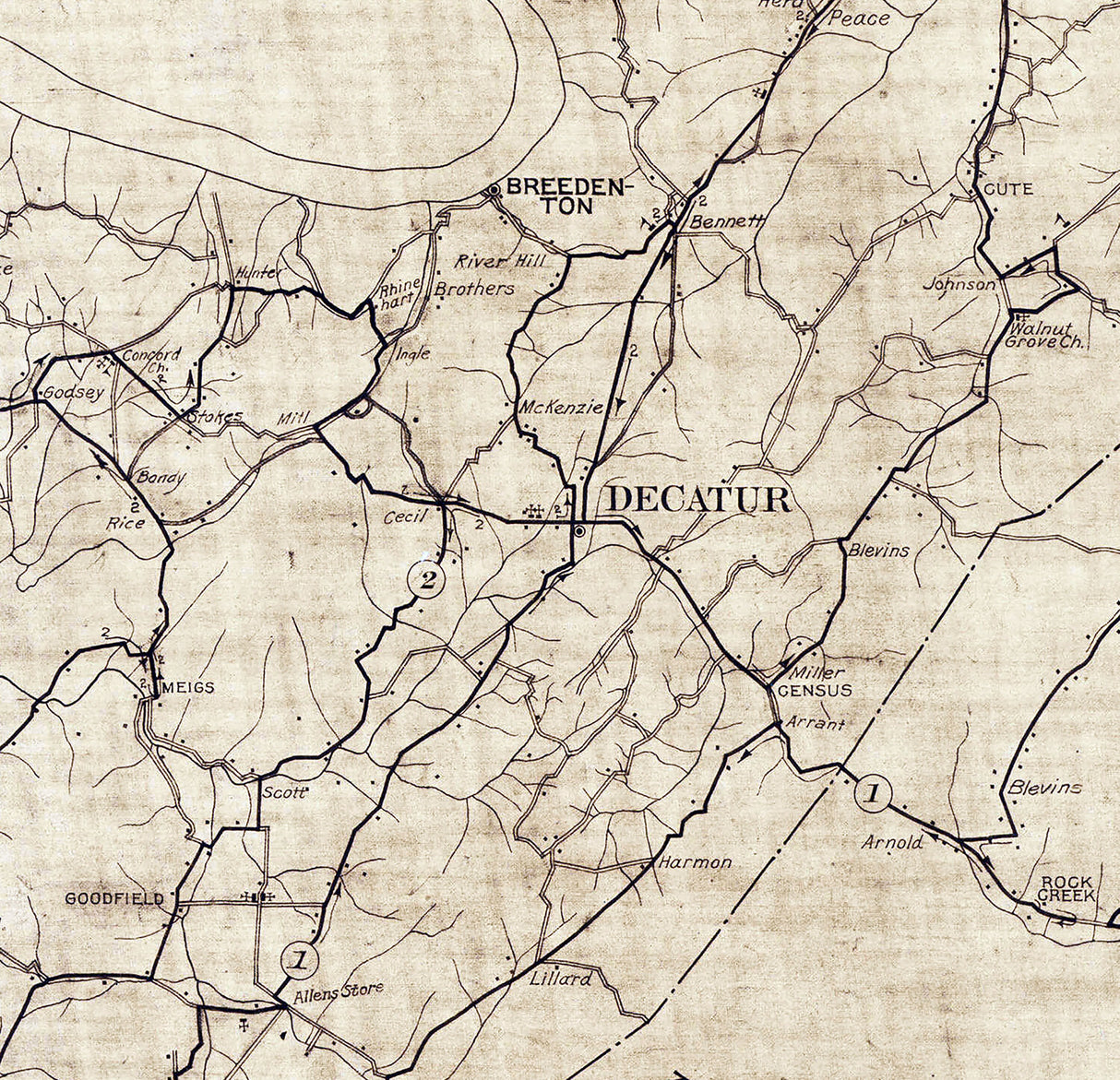 1935 Map of Meigs County Tennessee