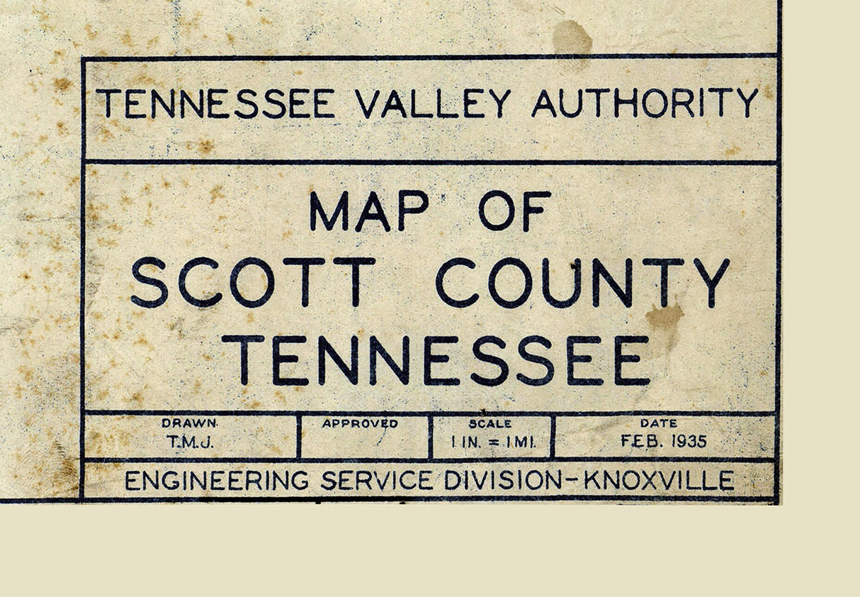 1935 Map of Scott County Tennessee