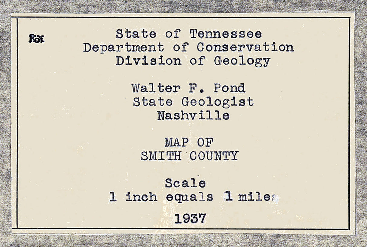 1937 Map of Smith County Tennessee