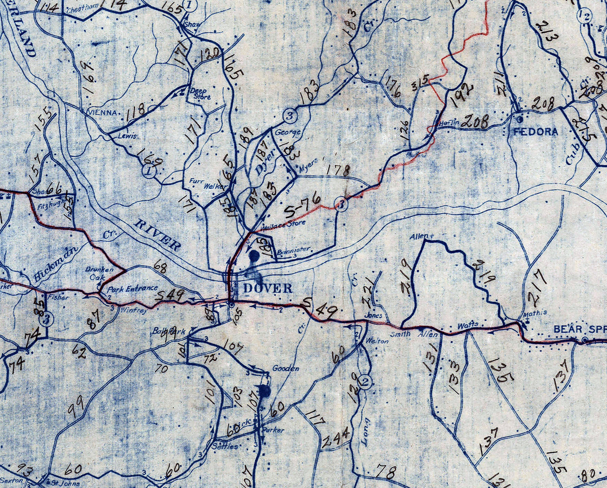 1938 Map of Stewart County Tennessee