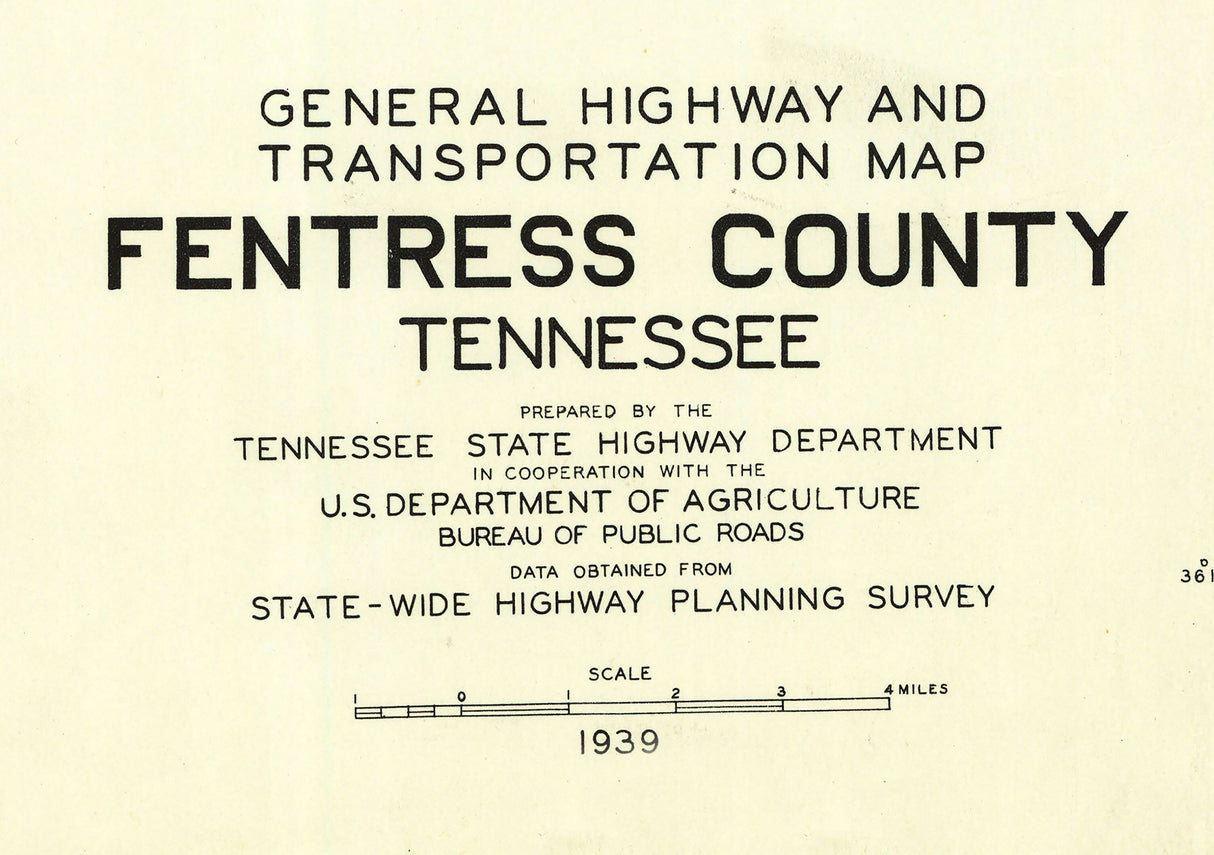 1939 Map of Fentress County Tennessee