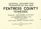 1939 Map of Fentress County Tennessee