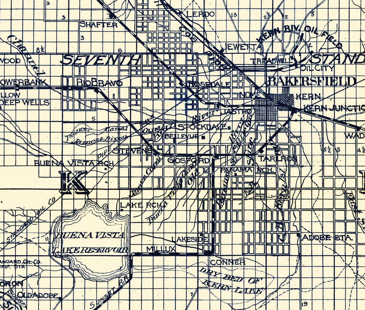 1908 Map of Kern County California