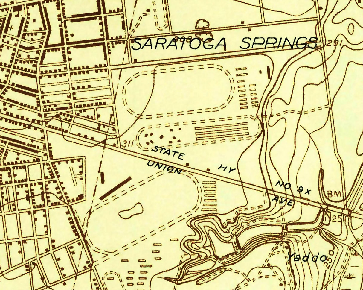 1934 Map of Saratoga Springs New York