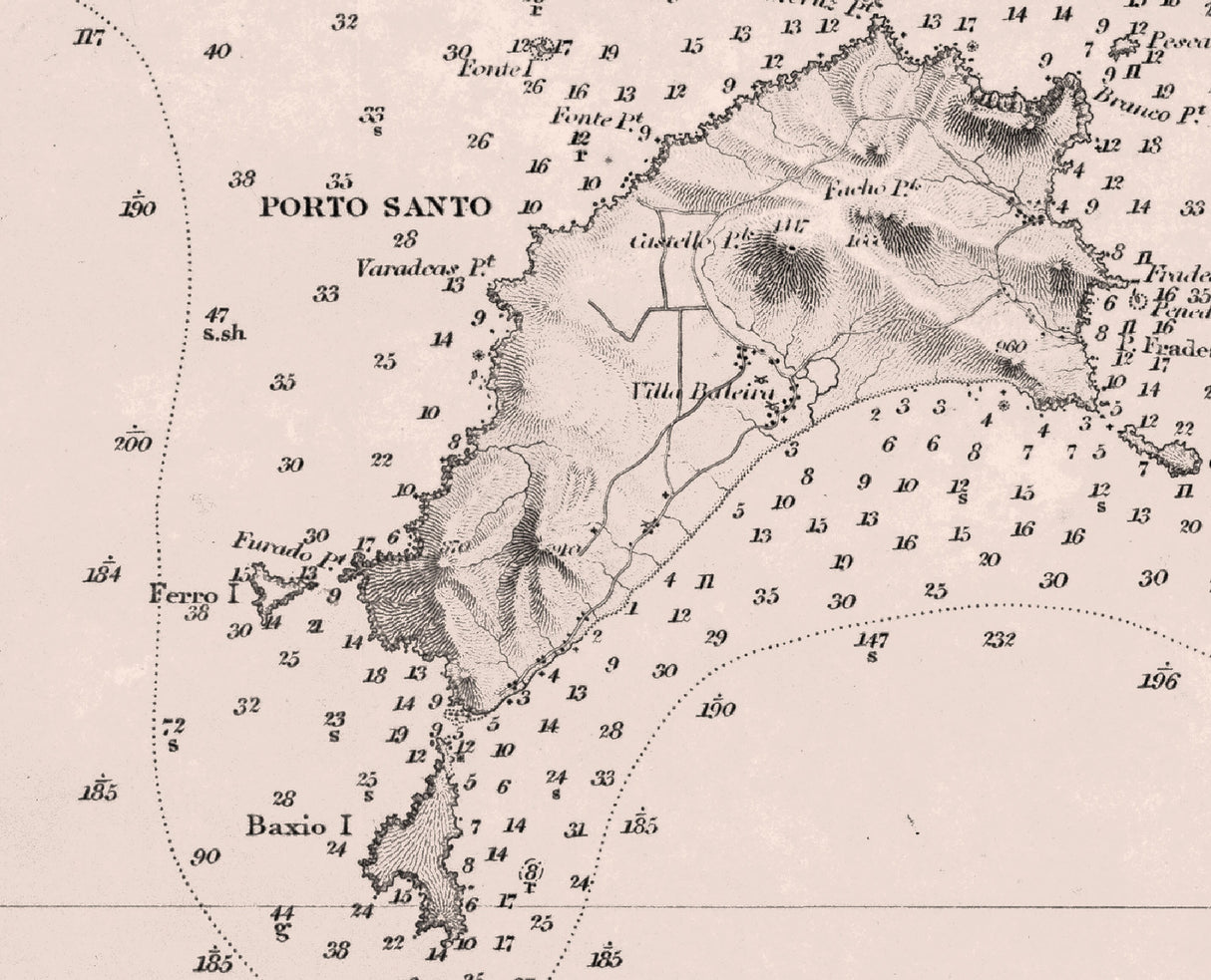 1843 Map of The Islands of Madeira Porto Santo and Dezertas