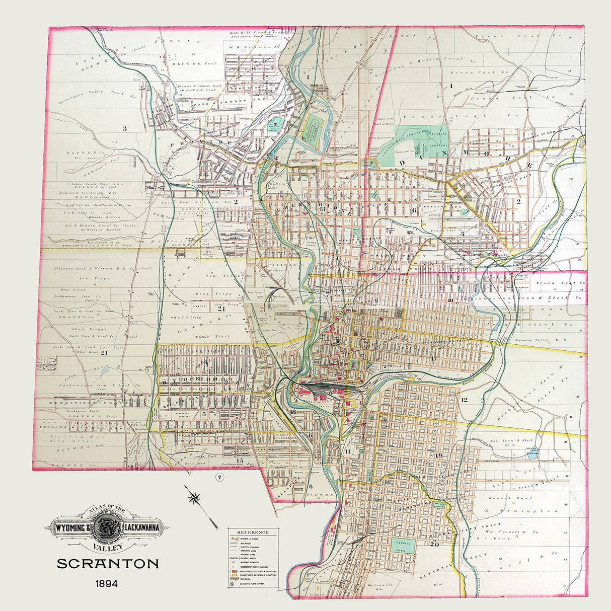1894 Map of Scranton Pennsylvania
