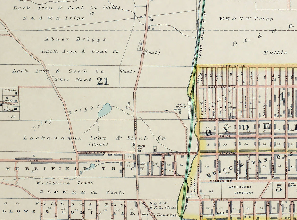 1894 Map of Scranton Pennsylvania