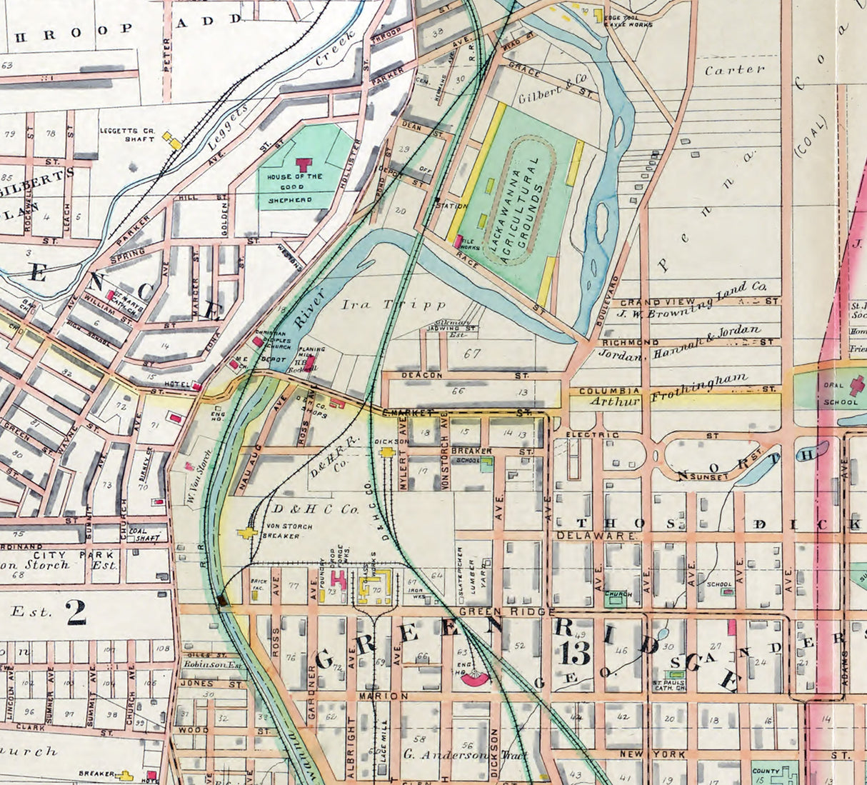 1894 Map of Scranton Pennsylvania