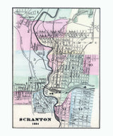1884 Map of Scranton Pennsylvania